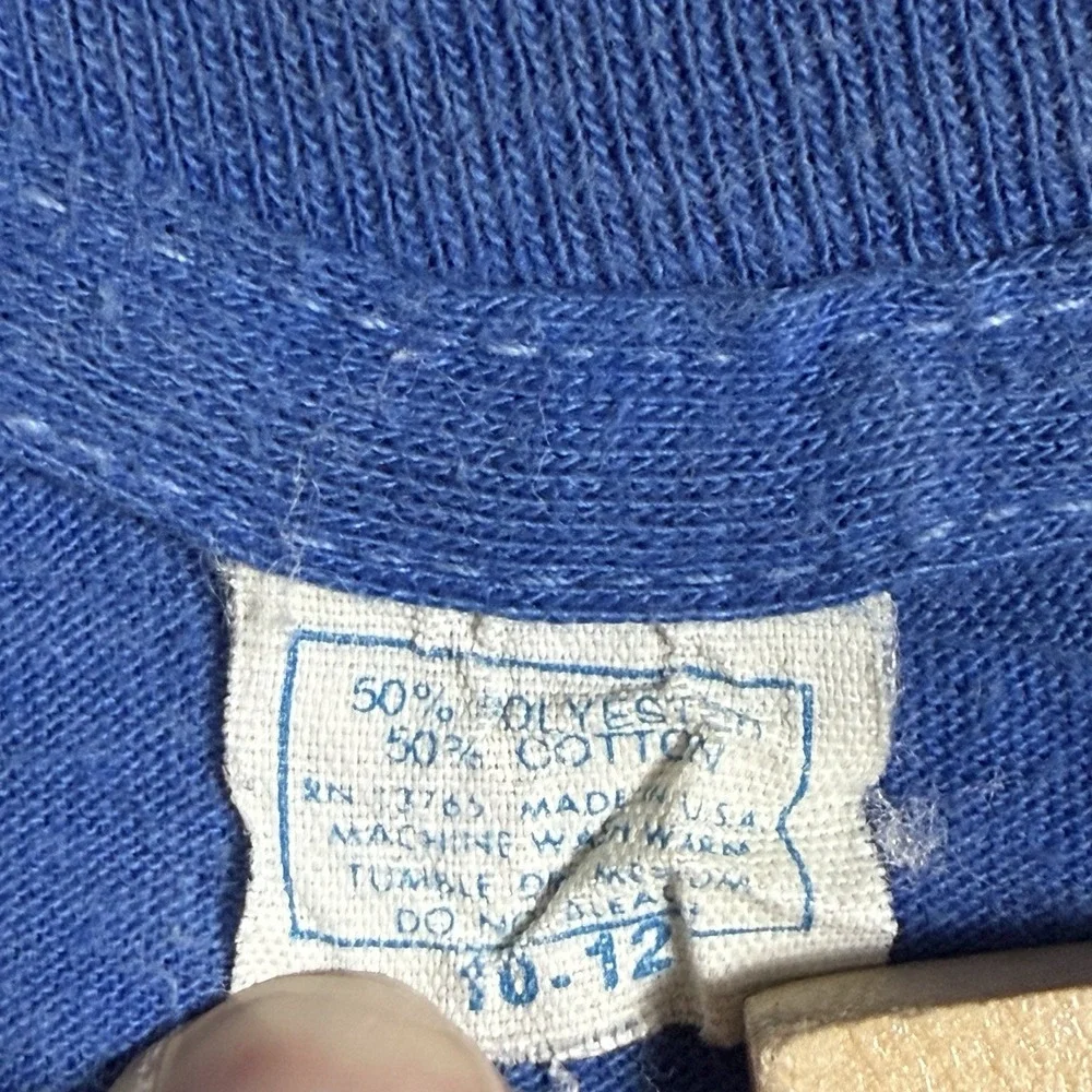 Kids Vintage 1980s Conserve Energy Sleep In Class T Shirt Blue Sz 10-12 Made USA